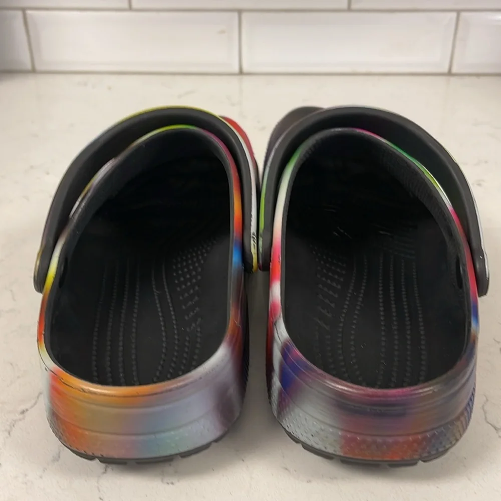 Crocs Classic Clog Solarized Tie Dye Unisex Women’s 12 - Mens 10 Black / Multi
